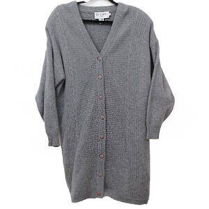 VTG Richard & Co Wool Lambswool Angora Rabbit Hair Cardigan Sweater Size LG